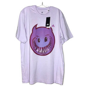 Adidas Big Mood T-Shirt Mens Purple Smiling Devil Emoji